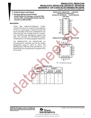 SN74ALS157AD datasheet  